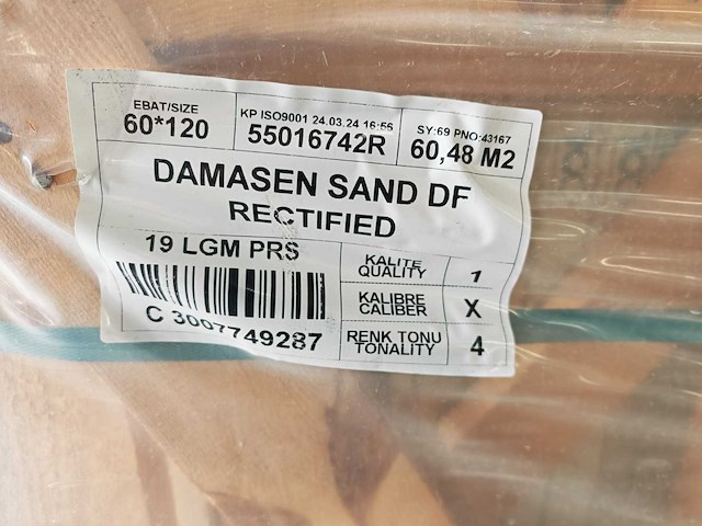 Kutahya damasen sand mat 60x120 cm tegel 60,48 m² - afbeelding 2 van  8
