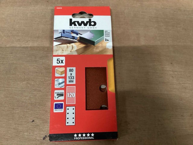 Kwb 818412 schuurpapier 80 x 133, 5 pack (50x) - afbeelding 4 van  6