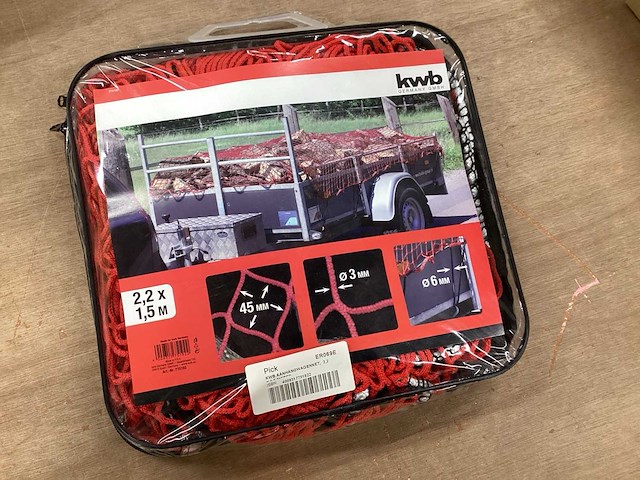 Kwb bagagenet voor aanhangwagen 2,2 x 1,5 meter (4x) - afbeelding 1 van  5
