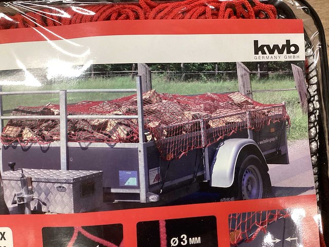 Kwb bagagenet voor aanhangwagen 2,2 x 1,5 meter (4x) - afbeelding 3 van  5