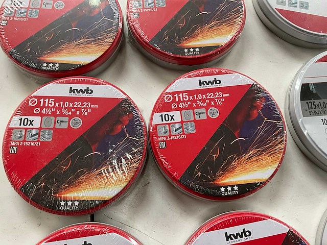 Kwb diverse slijpschijven verpakking per 10 stuks (17x) - afbeelding 4 van  5