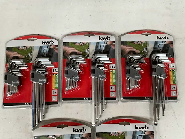 Kwb inbussleutelset 18-delig (5x) - afbeelding 1 van  5