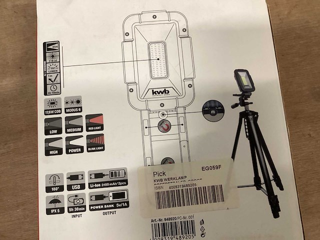 Kwb werklamp oplaadbaar (2x) - afbeelding 4 van  5