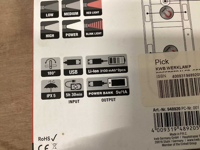 Kwb werklamp oplaadbaar (2x) - afbeelding 5 van  5