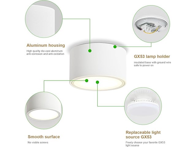 Kyotech 4 x led-oppervlaktespots - afbeelding 2 van  5