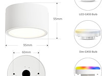 Kyotech 4 x led-oppervlaktespots - afbeelding 3 van  5