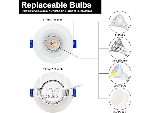 Kyotech extra platte inbouw led spotlights - afbeelding 3 van  4
