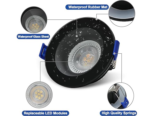 Kyotech inbouw led-spots (set van 6) - afbeelding 2 van  4