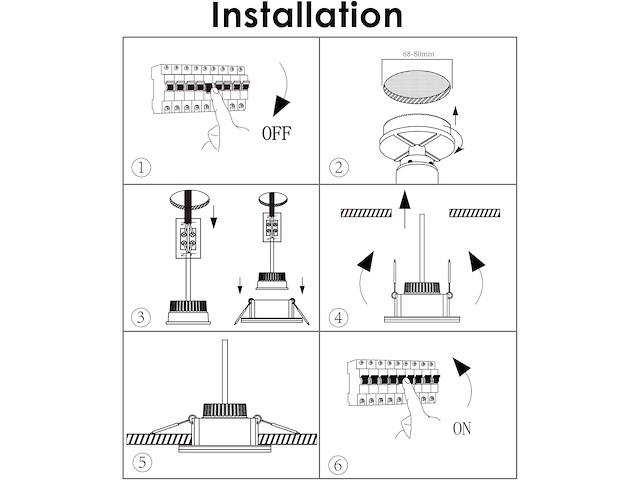 Kyotech inbouw led-spots (set van 6) - afbeelding 3 van  4