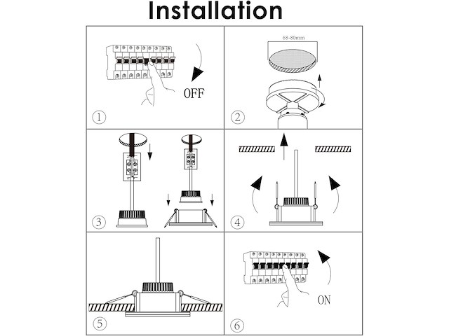 Kyotech inbouw led-spots (set van 6) - afbeelding 4 van  6