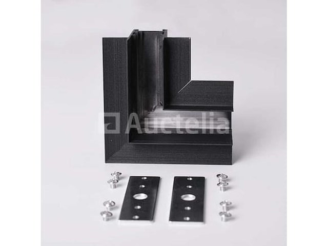 L connector voor inbouw magnetische rails 20 mm - horizontaal (x4) - afbeelding 2 van  4