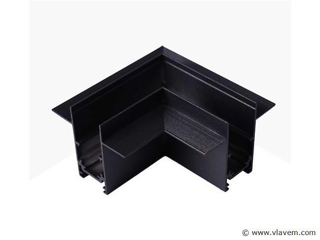 L-connector voor inbouw magnetische rails 20 mm - horizontaal (x4) - afbeelding 1 van  4