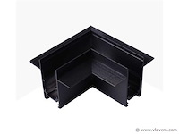 L-connector voor inbouw magnetische rails 20 mm - horizontaal (x4) - afbeelding 1 van  4