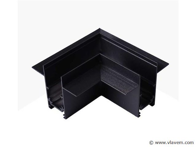 L-connector voor inbouw magnetische rails 20 mm - horizontaal (x4) - afbeelding 1 van  4