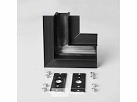 L-connector voor inbouw magnetische rails 20 mm - horizontaal (x4) - afbeelding 5 van  5