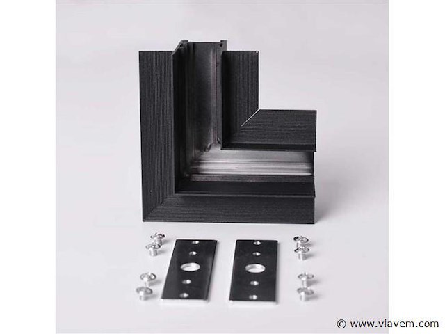 L connector voor inbouw magnetische rails 20 mm . horizontaal (x4) - afbeelding 4 van  4