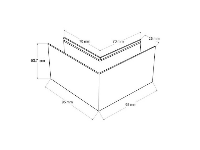 L-connector voor uitsteekmagnetische rails 20 mm - horizontaal (x4) - afbeelding 4 van  4