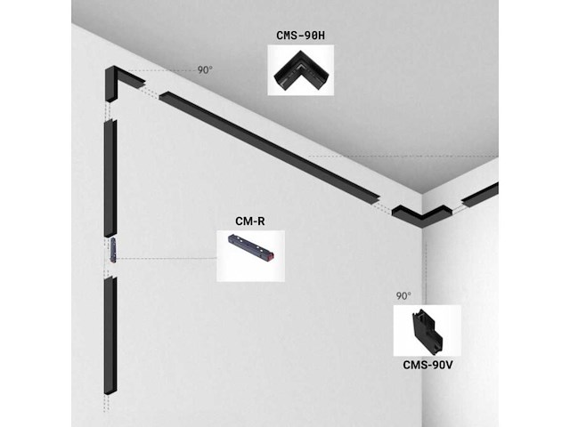 L-connector voor uitsteekmagnetische rails 20 mm - horizontaal (x4) - afbeelding 2 van  2