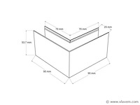 L-connector voor uitsteekmagnetische rails 20 mm - horizontaal (x4) - afbeelding 4 van  4
