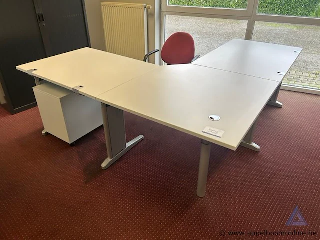L-vormig bureau met ladeblok, 200 x 220 cm - afbeelding 2 van  2