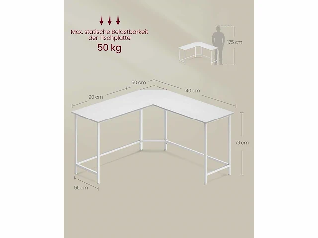 L-vormig hoekbureau, computerbureau - afbeelding 2 van  6