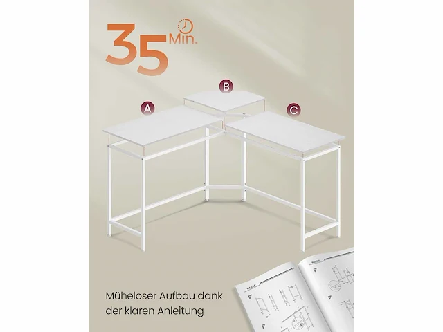 L-vormig hoekbureau, computerbureau - afbeelding 5 van  6