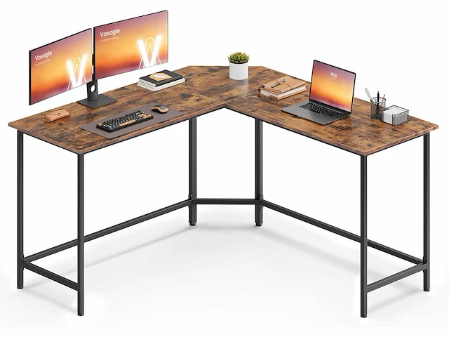 L-vormig hoekbureau, computerbureau - afbeelding 1 van  5