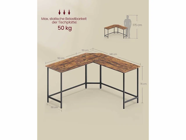 L-vormig hoekbureau, computerbureau - afbeelding 2 van  5