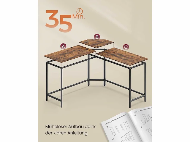 L-vormig hoekbureau, computerbureau - afbeelding 5 van  5