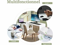 L-vormig hoekbureau met opberg, wit, 118x100x75 cm - afbeelding 6 van  6