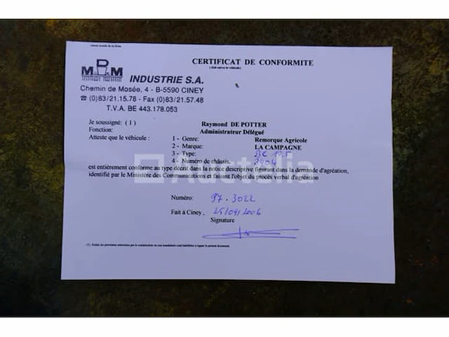 La campagne bc10 landbouwtrailer (vin: 3404) - afbeelding 16 van  16