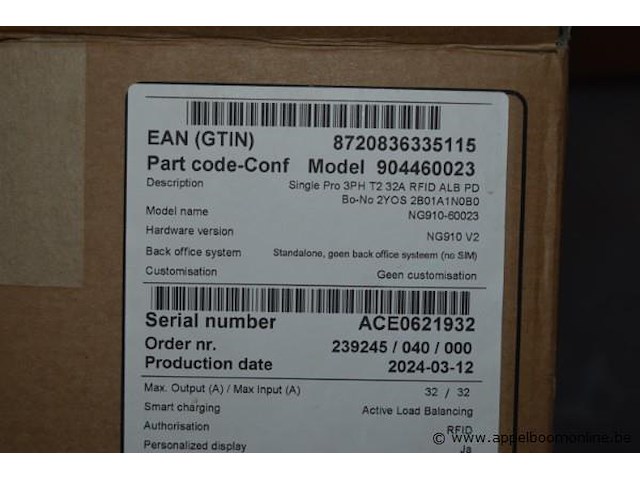 Laadstation, ecotap, ng910, 400v, 32a, werking niet gekend - afbeelding 2 van  2