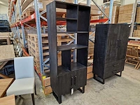 Label51 boekenkast 74cm x 40cm x h190cm met 2 draaideuren - poten zwart metaal