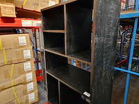 Label51 boekenkast santos massief mango zwart met vakken en 2 draaideuren - afbeelding 2 van  3