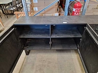 Label51 dressoir 178cm x 40cm x h85cm - 3 laden en 2 deuren - vintage zwart - afbeelding 4 van  5