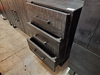 Label51 dressoir santos massief mango zwart met 2 draaideuren en 3 laden - afbeelding 4 van  4