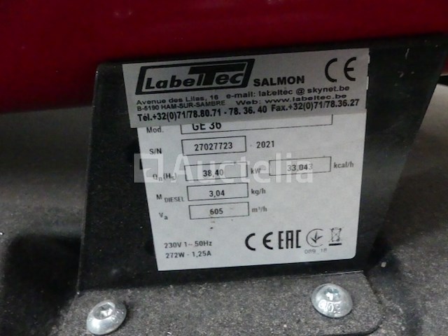 Labeltech ge36 oliegestookt warmtekanon - afbeelding 3 van  3