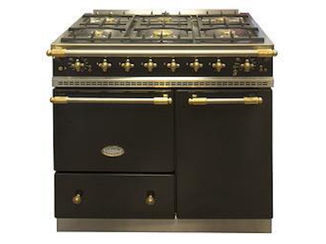 Lacanche gasfornuis beaune 90cm zwart/messing - afbeelding 1 van  1
