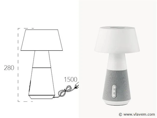 Lad decibel oplaadbare tafellamp met bluetooth speaker - afbeelding 3 van  5