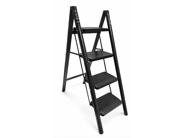 Ladder 4 treden - zwart - afbeelding 1 van  2
