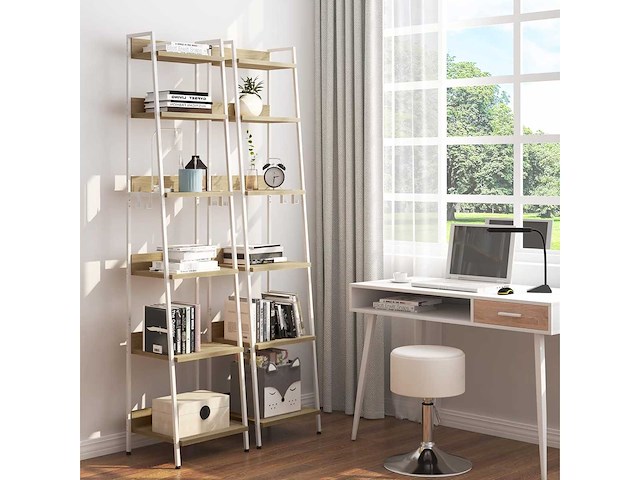 Ladder plank opslagplank 6-laag boekenkast - afbeelding 6 van  8