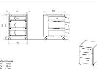 Ladeblok robert 3 lades - antraciet/eik - afbeelding 3 van  3