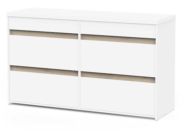 Ladekast clyde - met 6 lades - wit/eikdecor - afbeelding 1 van  8