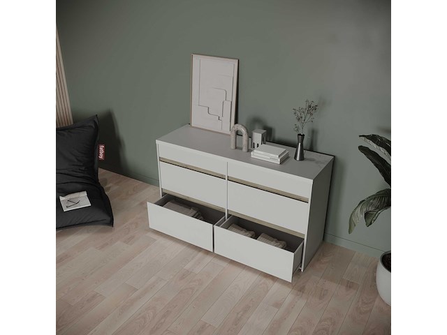 Ladekast clyde - met 6 lades - wit/eikdecor - afbeelding 5 van  8