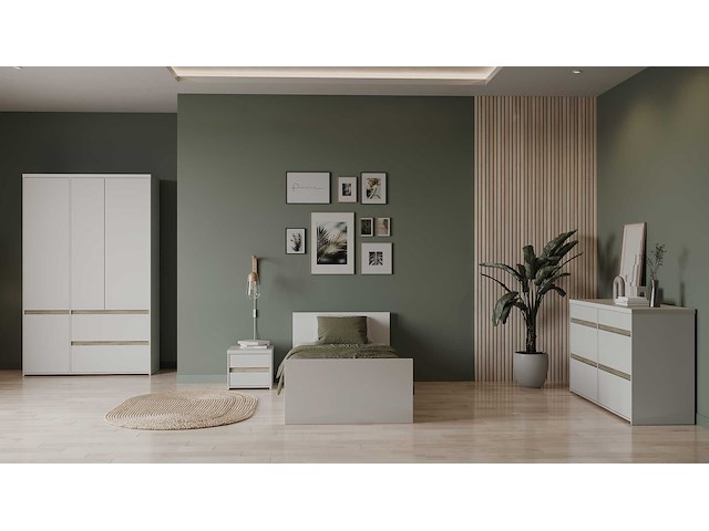 Ladekast clyde - met 6 lades - wit/eikdecor - afbeelding 6 van  8