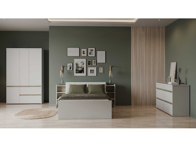 Ladekast clyde - met 6 lades - wit/eikdecor - afbeelding 7 van  8