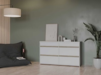 Ladekast clyde - met 6 lades - wit/eikdecor - afbeelding 8 van  8