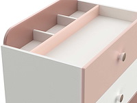 Ladekast janne 3 lades en 4 opbergvakken-mat roze/mat wit - afbeelding 4 van  7