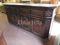 Ladekast met 4 deuren, 4 lades van massief eikenhout - afbeelding 2 van  4