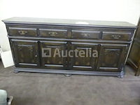 Ladekast met 4 deuren, 4 lades van massief eikenhout - afbeelding 3 van  4